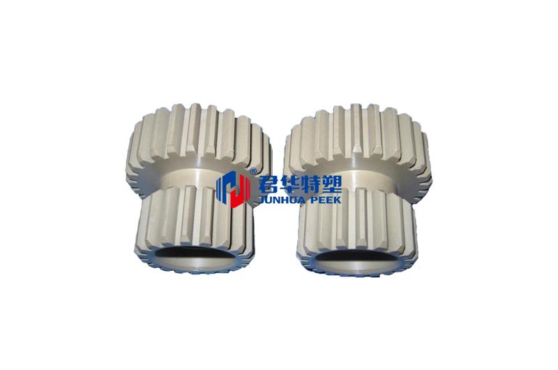 PEEK duplex gears for beverage filling machinery