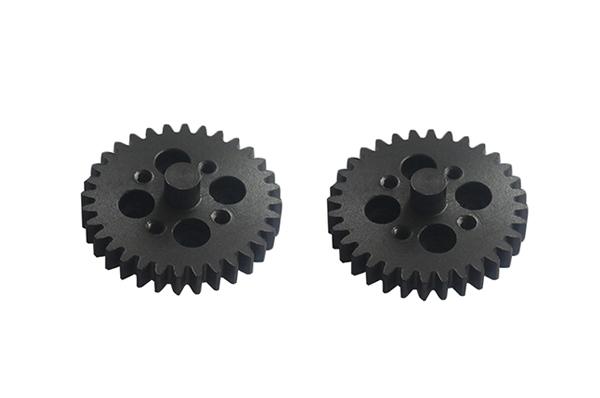 Main screw rotation drives PEEK gear